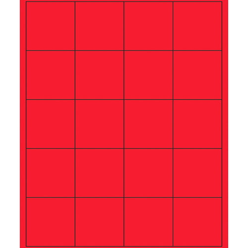 2x2 Fluorescent Red Permanent Acrylic Laser Labels 2000/Case LL172RD - alias listing