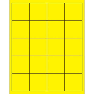 2x2 Fluorescent Yellow Permanent Acrylic Laser Labels 2000/Case LL172YE - alias listing