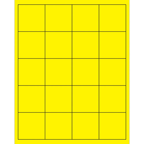 2x2 Fluorescent Yellow Permanent Acrylic Laser Labels 2000/Case LL172YE - alias listing