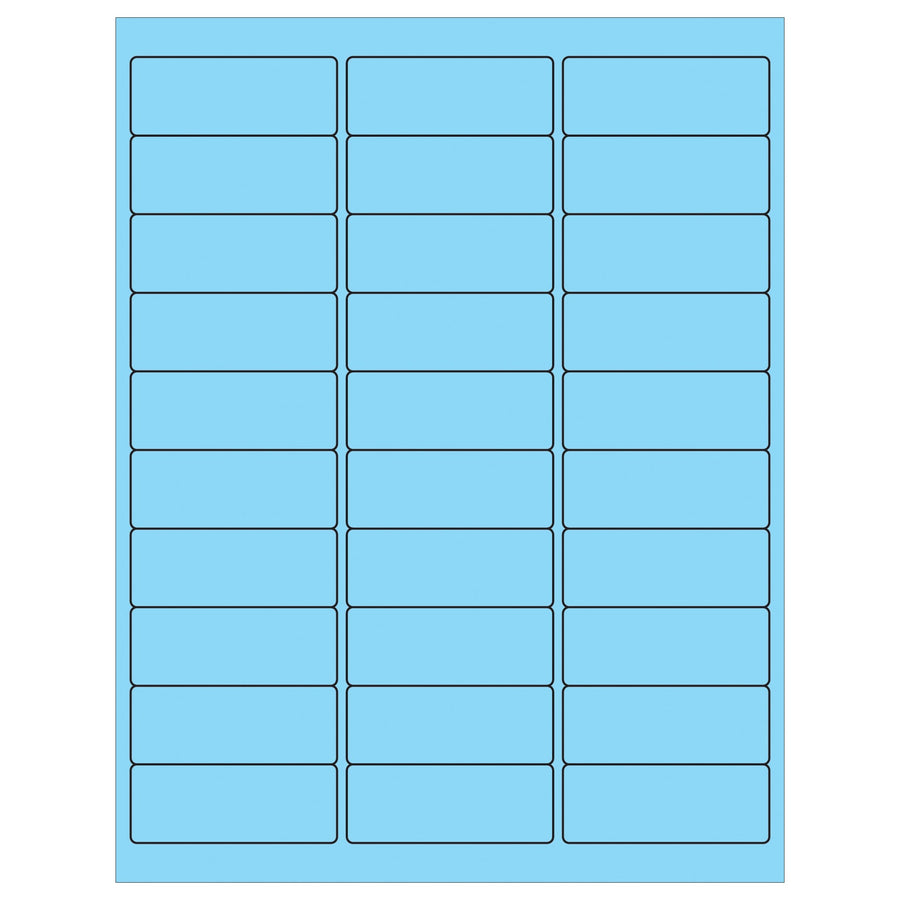 2 5/8 x 1 in Fluorescent Pastel Blue Laser Labels 3000/Case LL173BE - alias listing