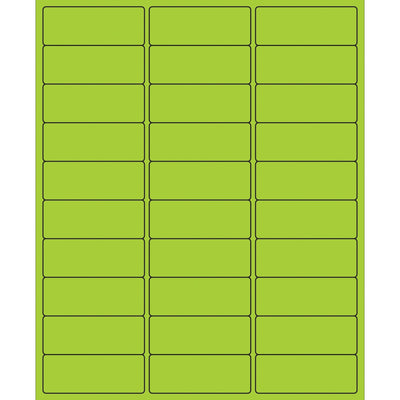 2 5/8 x 1 in Fluorescent Green Permanent Laser Labels 3000/Case LL173GN - alias listing