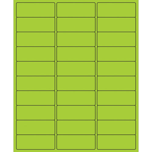 2 5/8 x 1 in Fluorescent Green Permanent Laser Labels 3000/Case LL173GN - alias listing