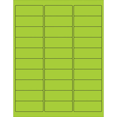 Fluorescent green laser labels in 2 5/8