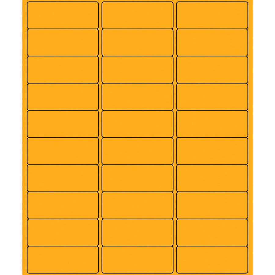 2 5/8 x 1 in Fluorescent Orange Laser Labels 3000/Case LL173OR - alias listing