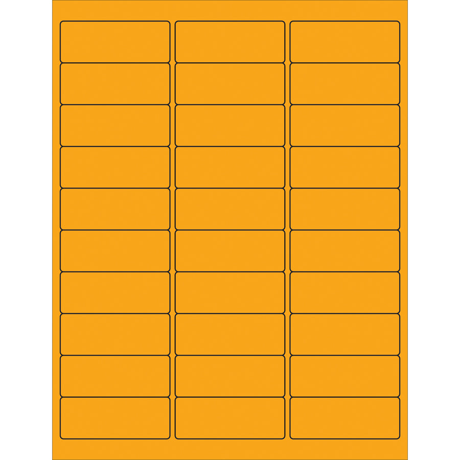 High-visibility fluorescent orange laser labels designed for shipping coordinators and logistics teams who need reliable, compliant identification. These 2 5/8" x 1" rectangle laser labels feature permanent acrylic adhesive and work with both laser and inkjet printers‚each case includes 3,000 labels ready to format in Microsoft Word.