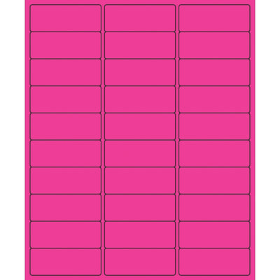 2 5/8 x 1 in Fluorescent Pink Permanent Acrylic Laser Labels 3000/Case LL173PK - alias listing