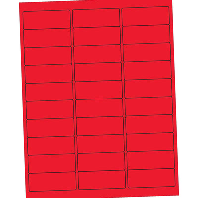2 5/8 x 1 in Fluorescent Red Permanent Acrylic Laser Labels 3000/Case LL173RD - alias listing