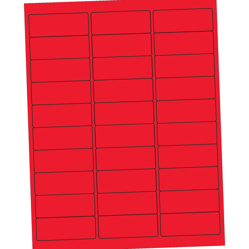 2 5/8 x 1 in Fluorescent Red Permanent Acrylic Laser Labels 3000/Case LL173RD - alias listing