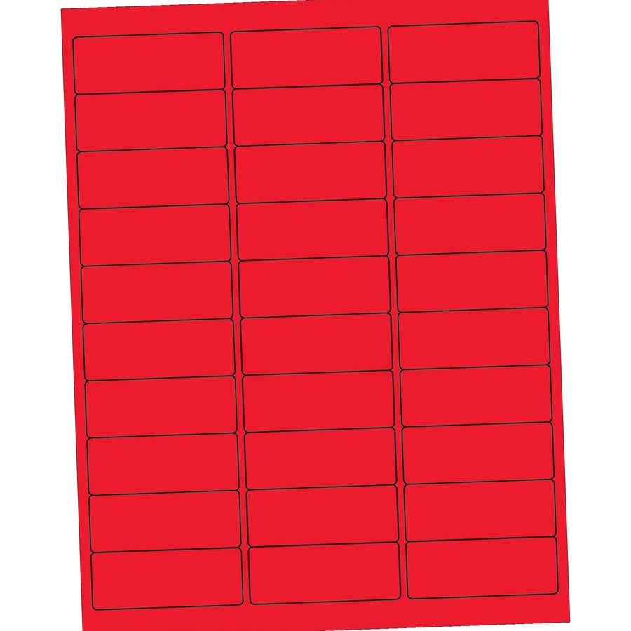 2 5/8 x 1 in Fluorescent Red Permanent Acrylic Laser Labels 3000/Case LL173RD - alias listing