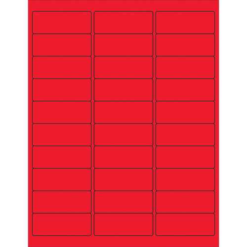 High-visibility fluorescent red rectangle laser labels designed for shipping coordinators and logistics professionals who need compliant, durable labeling at scale. 2 5/8