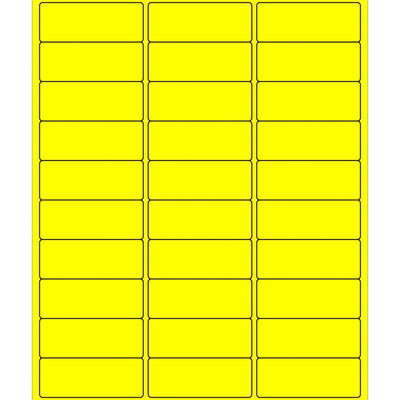 2 5/8 x 1 in Fluorescent Yellow Permanent Acrylic Laser Labels 3000/Case LL173YE - alias listing
