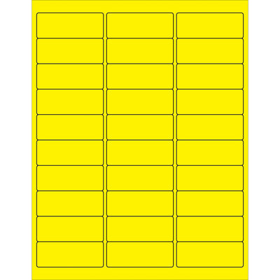Highly visible fluorescent yellow rectangle laser labels designed for shipping coordinators and logistics professionals who need maximum compliance visibility. These 2 5/8" x 1" printable labels feature permanent acrylic adhesive and work with both laser and inkjet printers, adhering reliably to corrugated, plastic, metal, and glass surfaces. Bulk case of 3000 labels reduces per-unit costs and keeps your labeling operation running efficiently.