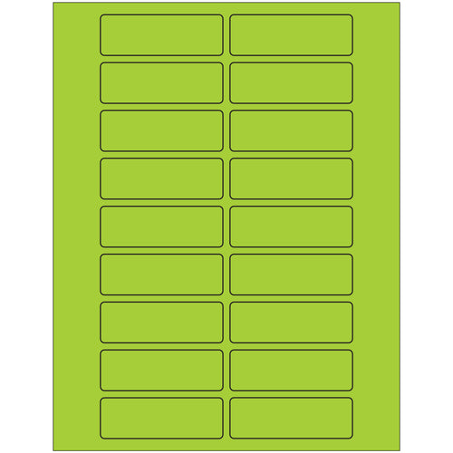 Bright fluorescent green rectangle laser labels (3