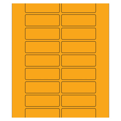 3x1 Fluorescent Orange Permanent Acrylic Laser Labels 2000/Case LL174OR - alias listing