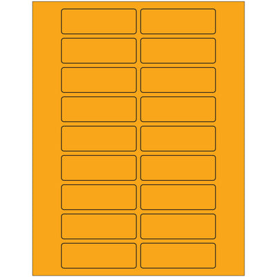 Professional-grade fluorescent orange rectangle laser labels designed for maximum visibility and compliance tracking. These 3" x 1" permanent acrylic labels print cleanly on both laser and inkjet printers, sticking reliably to paper, corrugated, plastic, metal, and glass surfaces. Order by the case (2000 labels) for consistent inventory management.