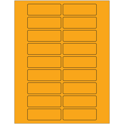 Professional-grade fluorescent orange rectangle laser labels designed for maximum visibility and compliance tracking. These 3