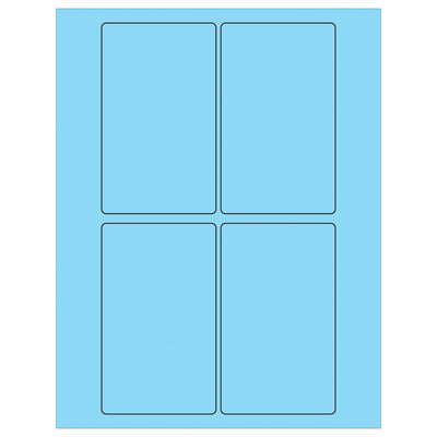 3x5 Fluorescent Pastel Blue Permanent Laser Labels 400/Case LL175BE - alias listing
