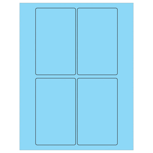 3x5 Fluorescent Pastel Blue Permanent Laser Labels 400/Case LL175BE - alias listing