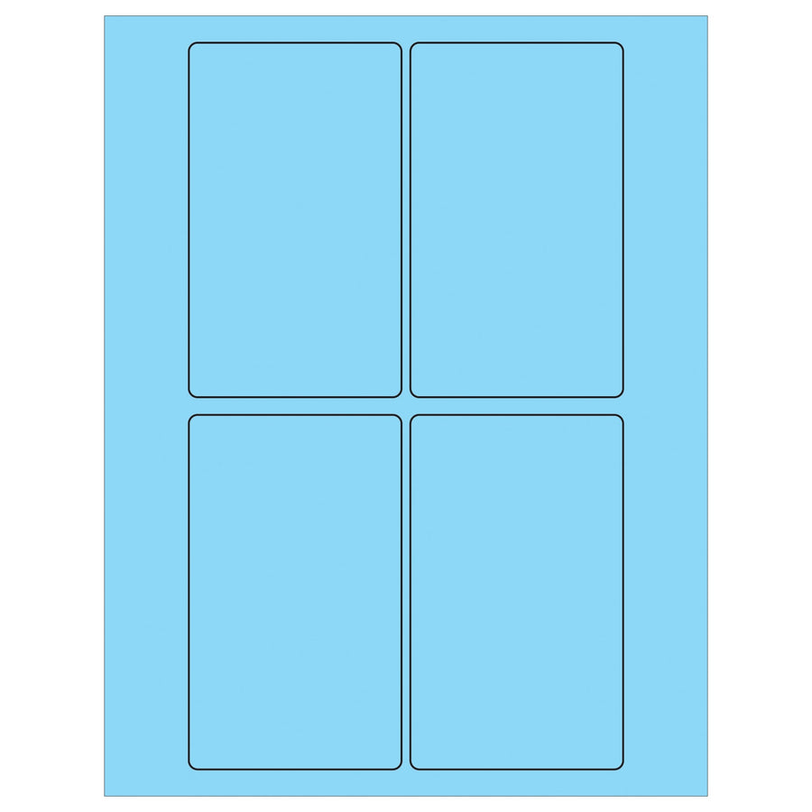3x5 Fluorescent Pastel Blue Permanent Laser Labels 400/Case LL175BE - alias listing