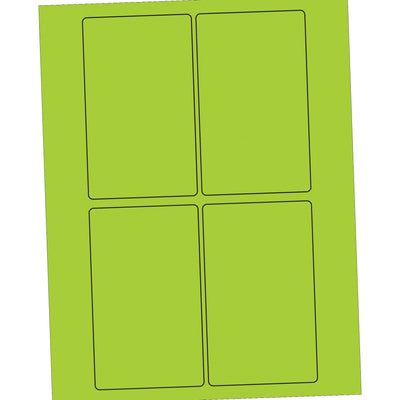3x5 Fluorescent Green Permanent Laser Labels 400/Case LL175GN - alias listing