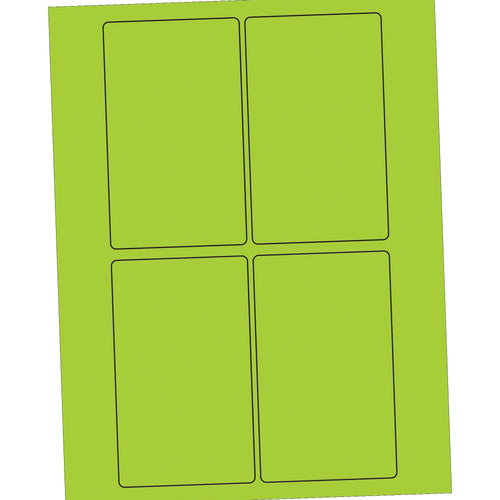 3x5 Fluorescent Green Permanent Laser Labels 400/Case LL175GN - alias listing