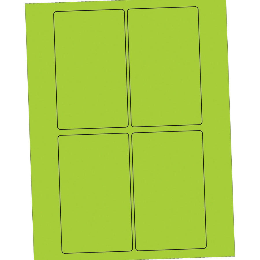 3x5 Fluorescent Green Permanent Laser Labels 400/Case LL175GN - alias listing