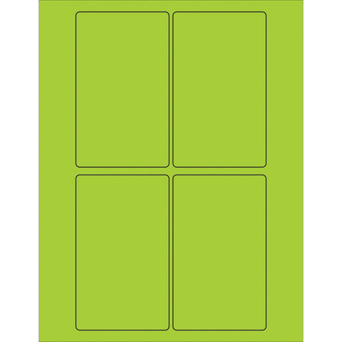 High-visibility fluorescent green rectangle laser labels designed for shipping coordinators who need international compliance and maximum label recognition. 3