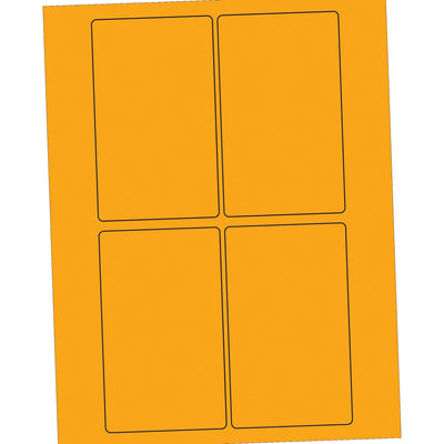 3x5 Fluorescent Orange Permanent Laser Labels 400/Case LL175OR - alias listing