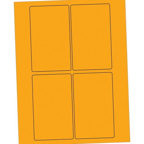 3x5 Fluorescent Orange Permanent Laser Labels 400/Case LL175OR - alias listing