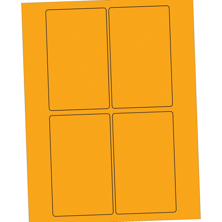 3x5 Fluorescent Orange Permanent Laser Labels 400/Case LL175OR - alias listing