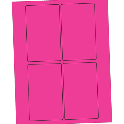 3x5 Fluorescent Pink Permanent Laser Labels 400/Case LL175PK - alias listing