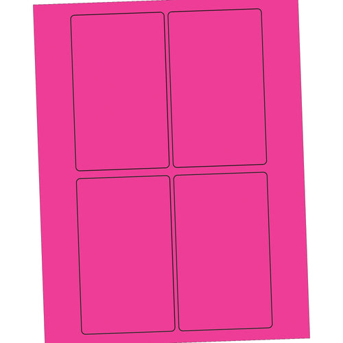 3x5 Fluorescent Pink Permanent Laser Labels 400/Case LL175PK - alias listing