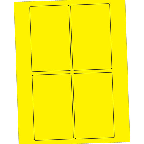 3x5 Fluorescent Yellow Permanent Acrylic Laser Labels 400/Case LL175YE - alias listing