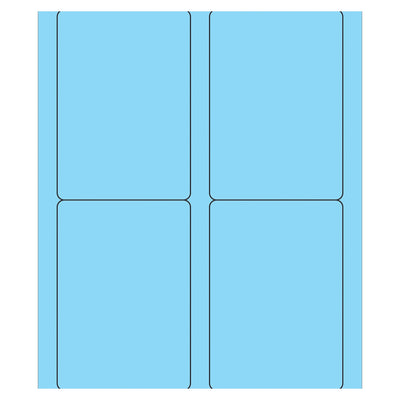 3.5x5 Fluorescent Pastel Blue Laser Labels 400/Case LL176BE - alias listing
