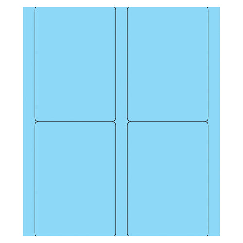 3.5x5 Fluorescent Pastel Blue Laser Labels 400/Case LL176BE - alias listing