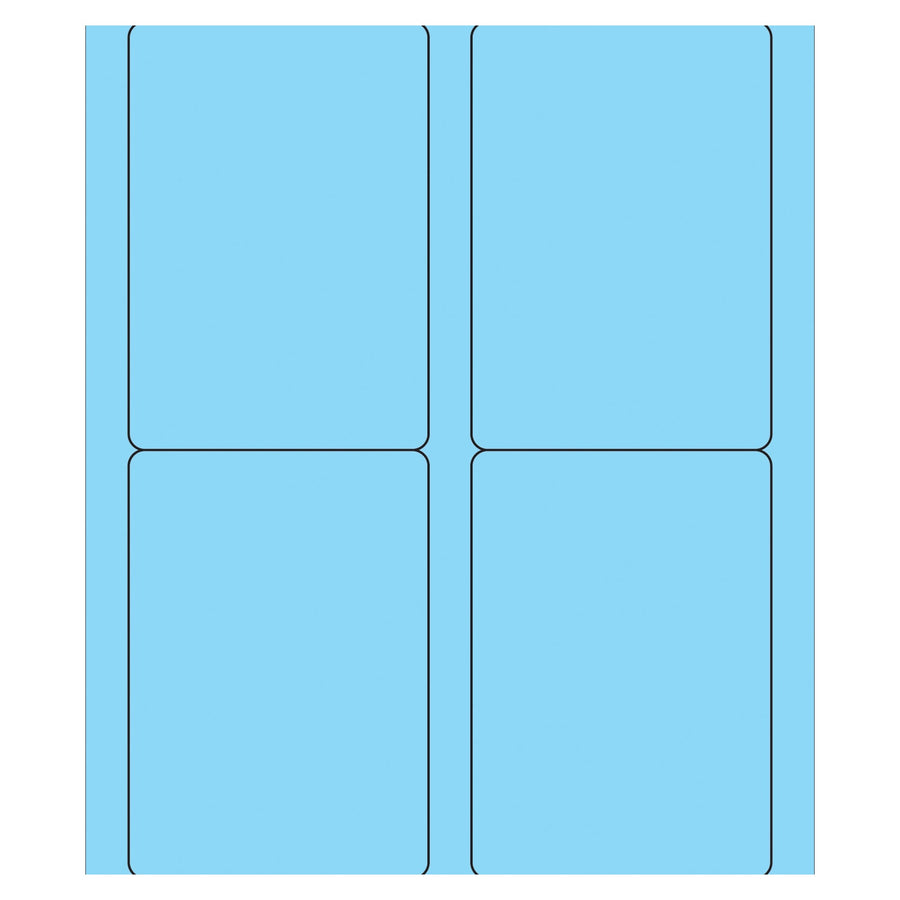 3.5x5 Fluorescent Pastel Blue Laser Labels 400/Case LL176BE - alias listing