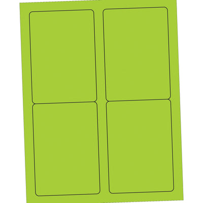 3.5x5 Fluorescent Green Permanent Acrylic Laser Labels 400/Case LL176GN - alias listing
