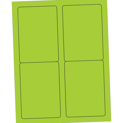 3.5x5 Fluorescent Green Permanent Acrylic Laser Labels 400/Case LL176GN - alias listing