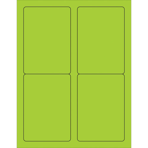 High-visibility fluorescent green rectangle laser labels designed for shipping coordinators who need compliant, attention-grabbing identification. These 3.5