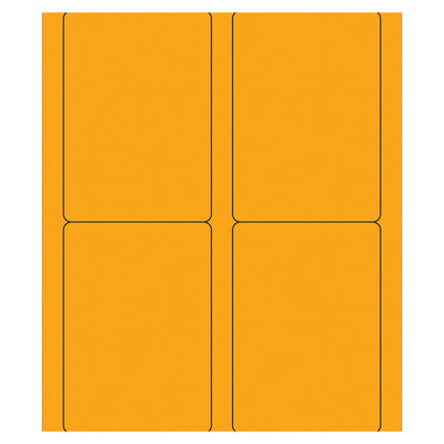 3.5x5 Fluorescent Orange Permanent Laser Labels 400/Case LL176OR - alias listing