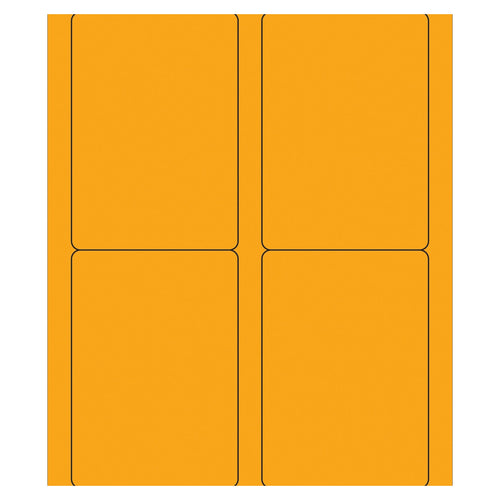 3.5x5 Fluorescent Orange Permanent Laser Labels 400/Case LL176OR - alias listing