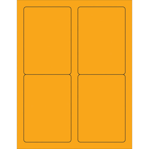 High-visibility fluorescent orange rectangle laser labels designed for shipping coordinators who need maximum compliance and tracking clarity. These 3.5