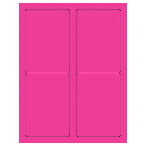 3.5x5 Fluorescent Pink Permanent Laser Labels 400/Case LL176PK - alias listing