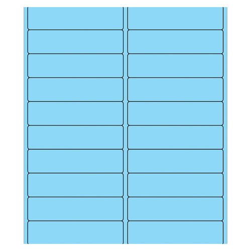 4x1 Fluorescent Pastel Blue Permanent Laser Labels 2000/Case LL177BE - alias listing