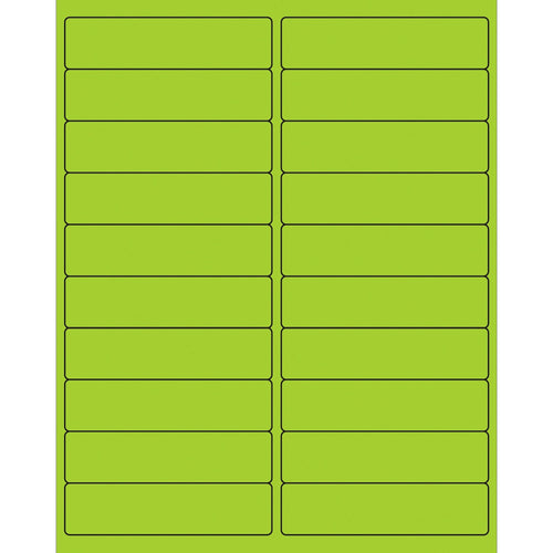 4x1 Fluorescent Green Permanent Laser Labels 2000/Case LL177GN - alias listing