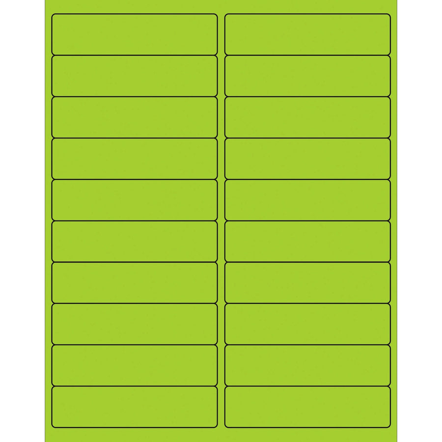 4x1 Fluorescent Green Permanent Laser Labels 2000/Case LL177GN - alias listing