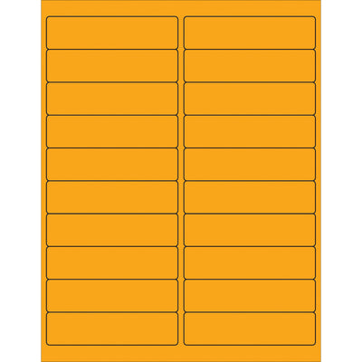 High-visibility 4x1" fluorescent orange rectangle laser labels with permanent acrylic adhesive for maximum compliance and tracking. Designed for shipping coordinators who need reliable, multi-surface labeling that works with both laser and inkjet printers. Case of 2000 labels.