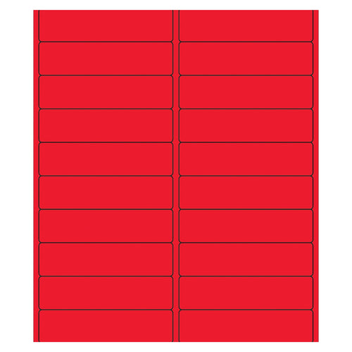 4x1 Fluorescent Red Permanent Laser Labels 2000/Case LL177RD - alias listing
