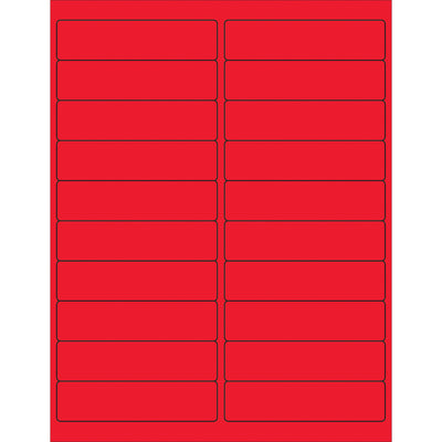 High-visibility 4x1" fluorescent red laser labels with permanent acrylic adhesive‚the compliance-ready choice for shipping coordinators. Compatible with laser and inkjet printers. 2000 labels per case stick reliably to corrugated, plastic, metal, and paper surfaces.