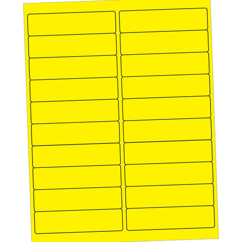 4x1 Fluorescent Yellow Permanent Laser Labels 2000/Case LL177YE